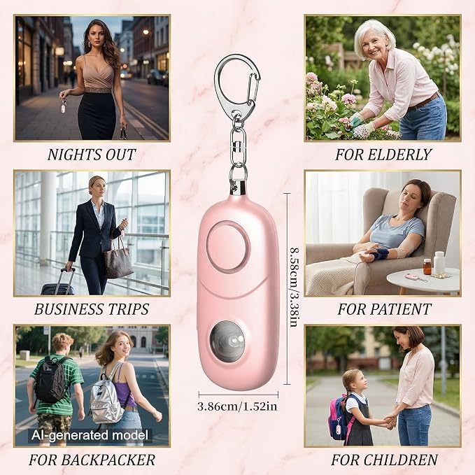 Personal Alarm for Women Keychain Alarm: Qoosea 135dB Emergency Keychain Siren with Strobe Light Loud Siren for Women Kids Students Seniors Emergency Self-Defense for Night Sports - Image 4