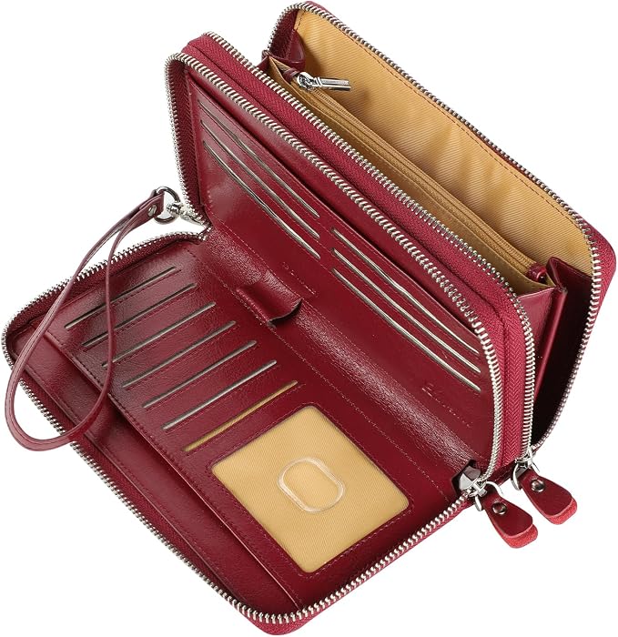 Small Compact Women Wallet RFID Blocking Genuine Leather Bifold Purse with ID Windows - Image 5