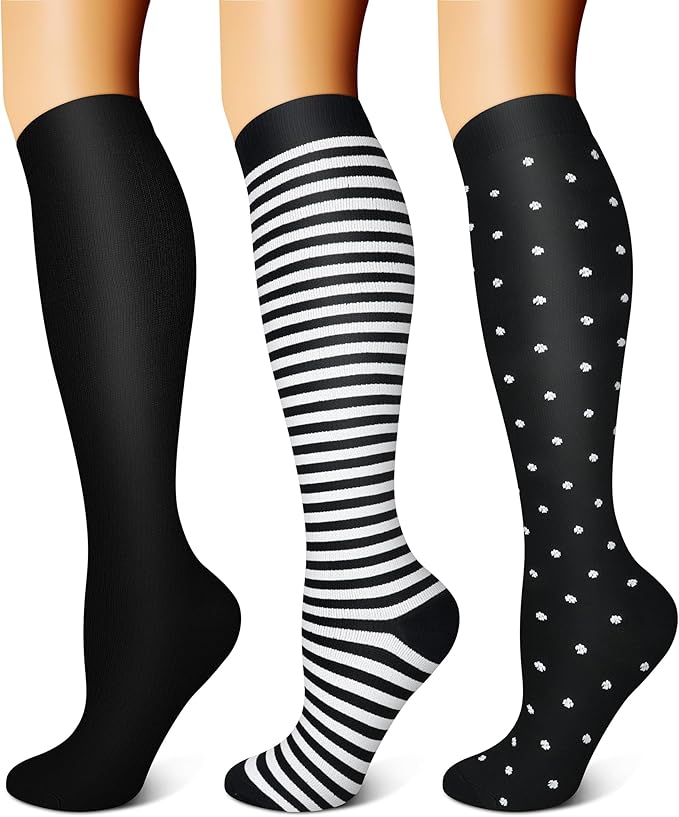 FEYHAY Copper Compression Socks (3 Pairs) 15-20 mmHg Circulation is Best Athletic & Daily for Men & Women, Running, Climbing by FEYHAY