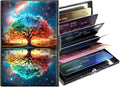 Metal Wallet,Credit Card Holder for Women,Slim RFID Blocking Credit Card Holder Thin Aluminum Wallet ID Case,6 Slot Business Mini Hard Metal Case for Women/Men,Colorful Tree Sky by Unknown
