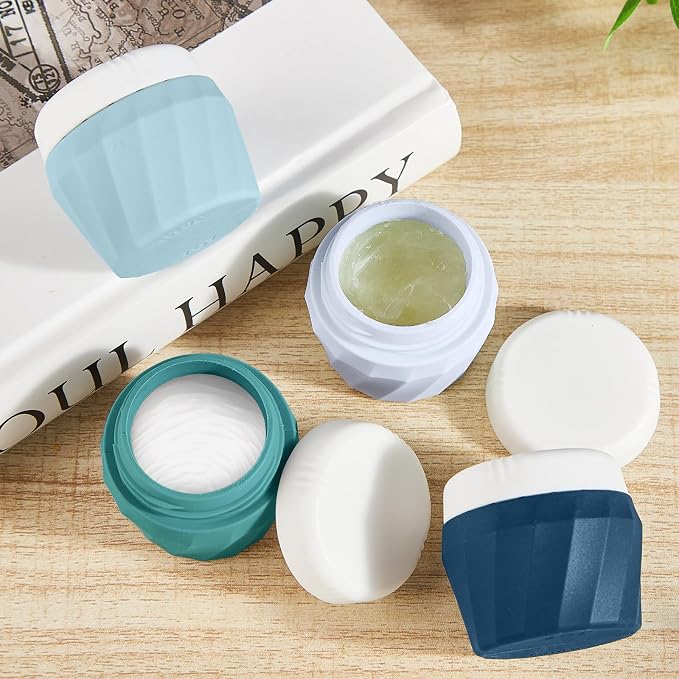 Travel Containers for Toiletries, Premium Silicone Cosmetic Cream Jars, TSA Approved Leak-Proof Refillable Travel Size Toiletries with Clear Bag for Cosmetic Face Body Cream (Green, 1OZ) - Image 7