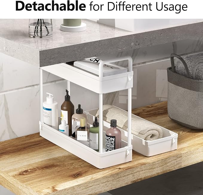 SOLEJAZZ Slim Rolling Storage Cart Skinny Bathroom Organizer, 3 Tier, White | Thin utility cart with wheels for bathroom, laundry room, bedside, kitchen, dorm, office, next to fridge, small narrow places - Image 5