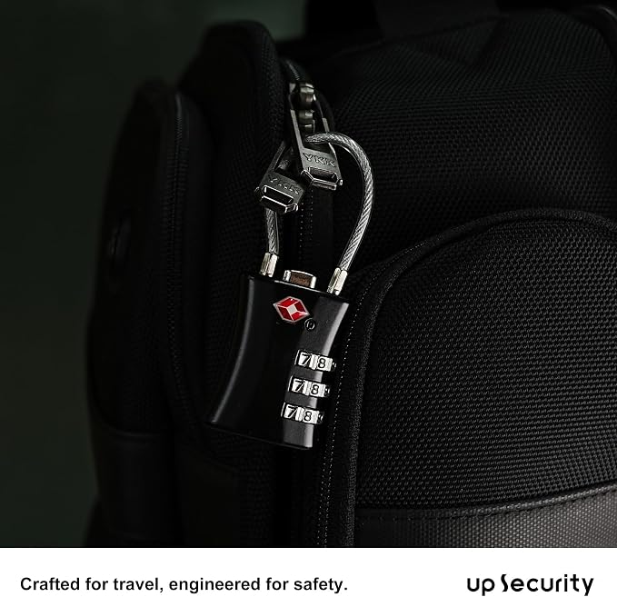Luggage Locks TSA Approved, Airplane Travel Essentials, TSA Locks for Luggage, Suitcase, Anti Theft Small Padlock Combination, Mini Cable Padlock for Backpack, Bag Zipper, Case, Tool Box - Image 8