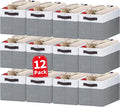 12 Pack Large Storage Baskets for Shelves | Fabric Closet Organizers and Storage Bins with Handles for Home Organization | Decorative Collapsible Basket for Organizing Clothes Toy Nursery by Criusia