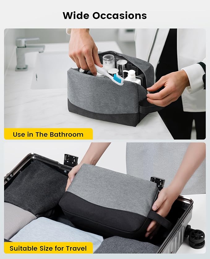 Vorspack Water Resistant Toiletry Bag for Men & Women, Large, Black | Lightweight and Portable, Small Makeup Bag, Cosmetic Bag, Travel Bag for Essentials, Accessories, Ideal for Travel, Gym - Image 6