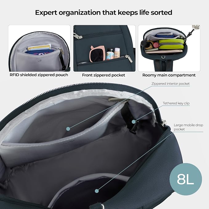 Travelon Anti-Theft Classic Convertible Sling Backpack - Image 8