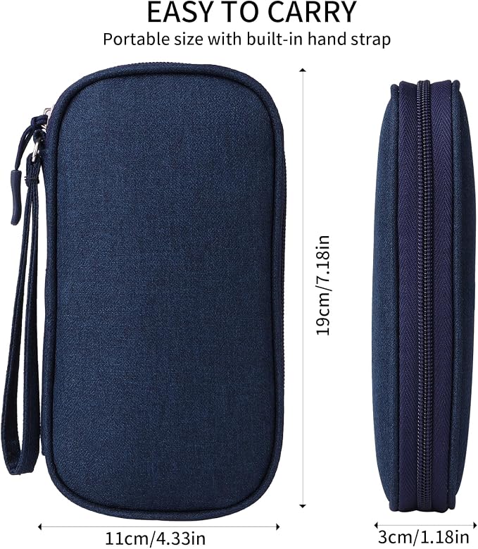 Travel Cable Organizer, Electronics Accessories Bag for Charger, Phone, Memory Card, Universal Gadget Organizer (Blue) - Image 2