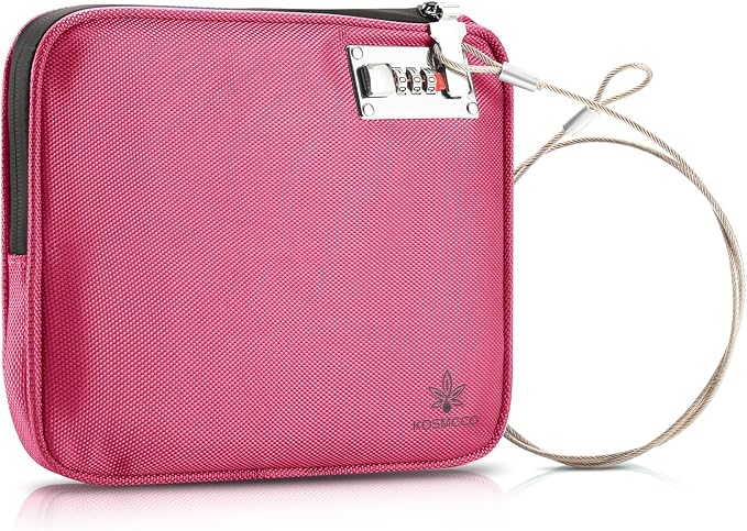 KOSMCCO Anti Theft Beach Locking Bag, Portable Travel Safe, Rose Red | Lockable Design, Holds Phone Wallet and Keys, Compact and Durable, Ideal for Beach Pool and Vacation by KosmccoCo