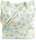 LHMTQVK Corduroy Tote Bags for Women, Large Capacity Tote Purse Reusable Grocery Shoulder Bag with Inner Pockets by LHMTQVK