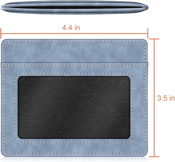 FINTIE Slim Minimalist Front Pocket Wallet RFID Blocking Credit Card Holder | Card Cases with ID Window for Men Women, Light Blue - Image 6