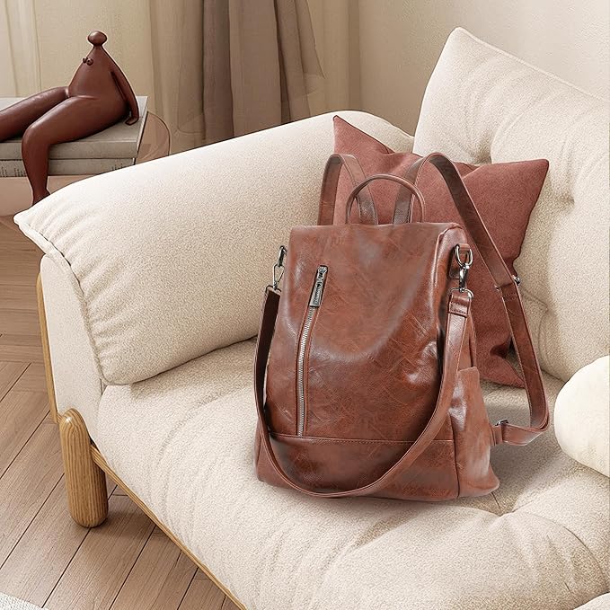 Small Women Backpack Purse PU Leather Anti-theft Casual Shoulder Bag Fashion Ladies Satchel Bags - Image 8