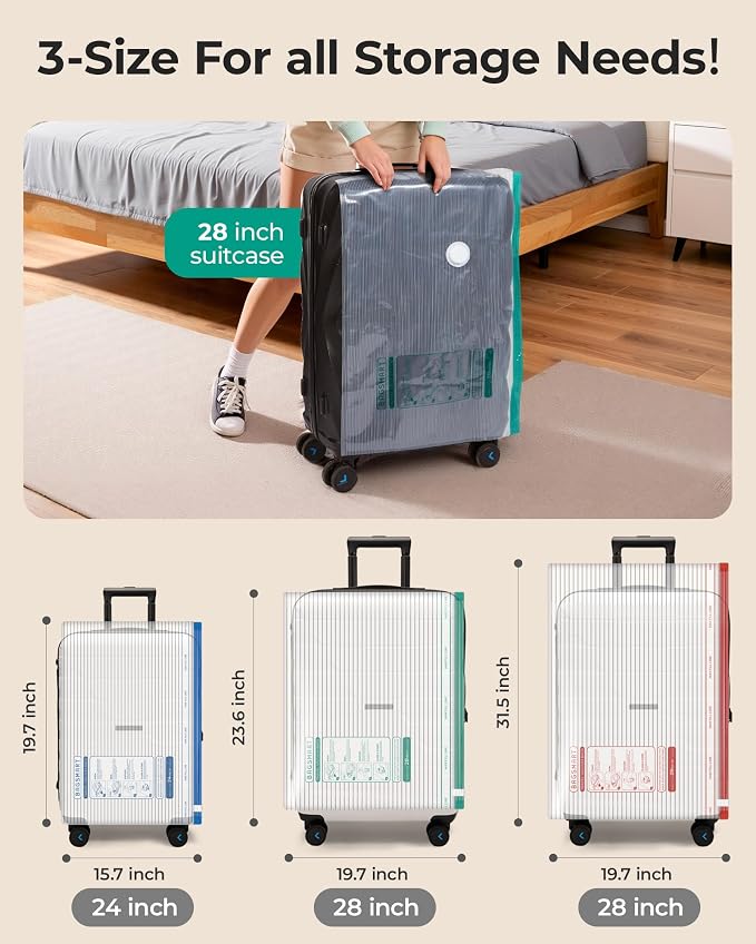 BAGSMART Travel Vacuum Bags with Rechargeable Electric Pump, 15PC Kit | Heavy-duty PA+PE material, Bonus Shoe, Laundry & Toiletry Bags, Save 80% Space Ideal for suitcase packing, travel & home. - Image 3