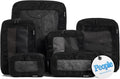 Compression Packing Cubes for Travel, 6-Pack, Black | Solves overpacking, 6-Piece set fits most suitcases, 50% Space savings, Compression luggage organizer bags by Aerotrunk