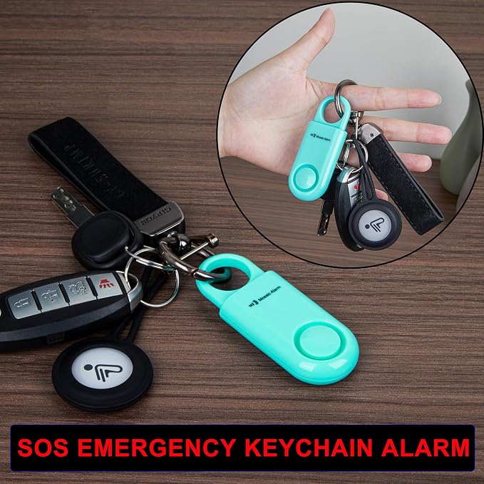 2 Pack Personal Safety Alarm Replaceable Battery | Ultra-Lightweight (0.8 oz) Keychain Siren for Women, Student, Children, Night Runner. SOS Emergency 130db Loud Hiking Alert Bulky-Free. Aqua - Image 3