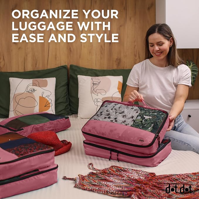 Large Packing Cubes for Travel - 5pc Packing Cubes for Suitcases - Lightweight Luggage Organizer Bags (Non-Compression) - Image 7