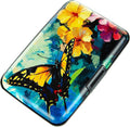 Credit Card Holder, Metal Card Wallet RFID Blocking Mini Slim Aluminum Business Hard Card Case for Women Men (Flowers Butterfly) by Kaabao