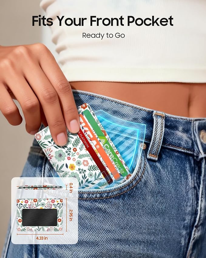 FINTIE Slim Minimalist Front Pocket Wallet RFID Blocking Credit Card Holder | Card Cases with ID Window for Men Women, spring - Image 3
