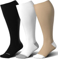 LEVSOX Wide Calf Compression Socks for Women&Men Plus Size 15-20mmHg Knee High Large Support Stockings for Circulation by Levsox