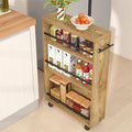 Tribesigns Slim Storage Cart, Rolling Narrow Kitchen Cart on Wheels for Small Place, 4-Tier Slide Out Slim Utility Cart Skinny Laundry Cart with Handle for Kitchen, Bathroom, Laundry by Unknown