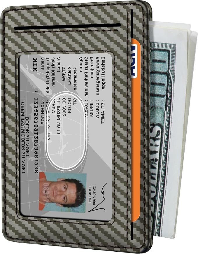 Travelambo Slim Minimalist Wallet for Men, RFID Blocking Credit Card Holder, Front Pocket ID Card Case, Gifts for Men, Husband, Boyfriend, Teenage - Image 2