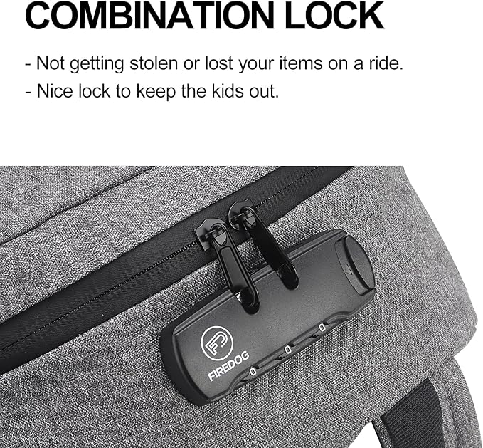FIREDOG Mini Smell Proof Backpack with Lock, Smell Proof Bag for Men Women Travel (Grey) - Image 4