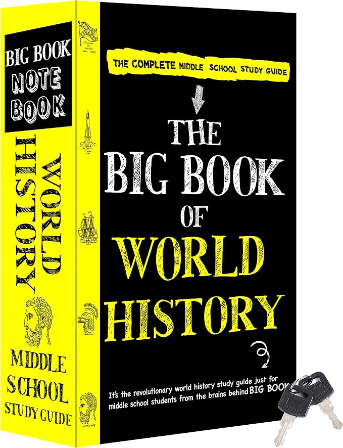World History Book Safe with Real Pages, Student Secret Compartment Items Storage Box with Classic Key Lock, Decorative Hidden Stash Box, Desk Allowance Coin Bank, 9.3"x6.0"x2.3" by Ulixu