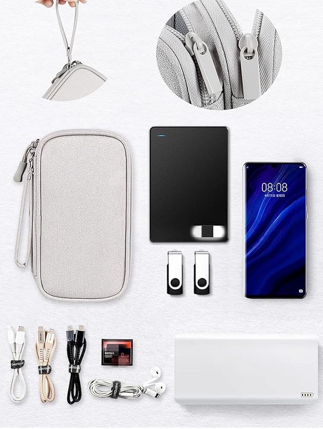 Electronic Organizer Travel Cable Accessories BagPouch Portable Waterproof Storage Bag Electronic Organizer Case for Cable, Mouse,USB Cable,Power Bank,Cord, Charger, Phone, Earphone - Image 5