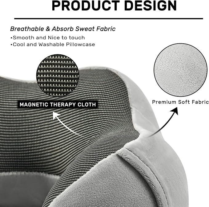 urnexttour Neck Pillow Airplane Travel Pillow 2 Pack Grey and Blue | Memory Foam Soft Support Travel Neck Pillow for Travelling, Sleeping Rest, Car, Train and Home Use - Image 4