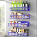 DTUQYX Magnetic Spice Rack for Refrigerator, 4 Pack 100% Metal Strong Magnet Fridge Shelves, Space Saving Spice Organizer, No Drilling Home Kitchen Laundry Room Storage Organization, Purple Blue by DTUQYX