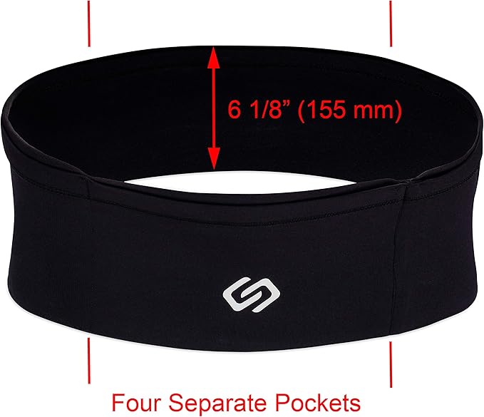 VersaMax Running Belt, Anti-Theft Travel Money Band, Black, S | Secure Stretch Double-Flap Waist Pack Fits All Cell Phones. Pickpocket-Proof Travel Passport Pouch & Medical Device Holder - Image 6