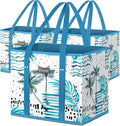 BALEINE 3PK Reusable Grocery Bags, Heavy Duty Shopping Tote Bag | 12'' Long Handles, Reinforced Bottom Keeps Upright, Fold Flat Storage, Water-Resistant Shopping Bag, Multiple Color Options by BALEINE