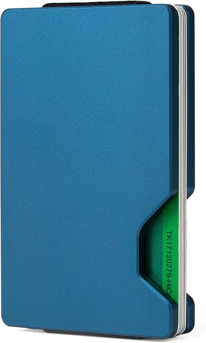 Slim Wallet for Men,RFID Blocking Minimalist Metal Wallet, Money Clip/Cash Holder, Front Pocket Aluminum Credit Card Holder, Ideal Gift for Men,Matte Blue - Image 8