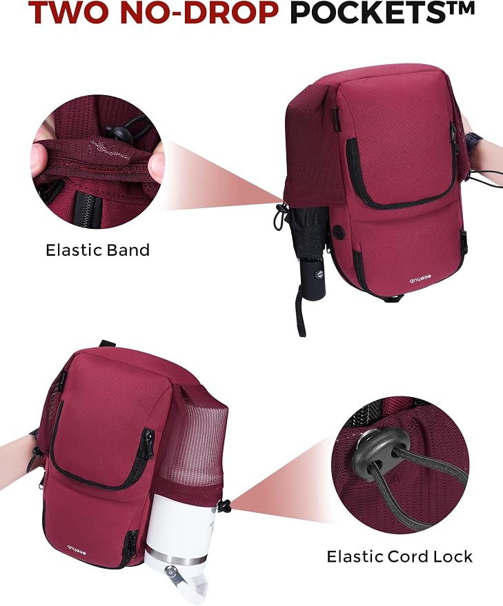 ECOHUB Crossbody Bags for Women Men, Anti-Theft RFID Blocking Sling Backpack Water Resistant Chest Shoulder Daypack, Red - Image 7