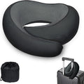 Airplane Travel Neck Pillow with Hood – Memory Foam Neck Support Pillow with Light Blocking Cover for Sleeping on Flights, Ergonomic Travel Pillow for Plane, Car & Office by Unknown