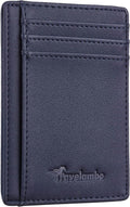 Travelambo Front Pocket Minimalist Leather Slim Wallet RFID Blocking Medium Size by Travelambo