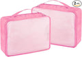 Packing Cubes Set, 2 Pcs Packing Organizers Set for Suitcases (Pink) by Ebbniur