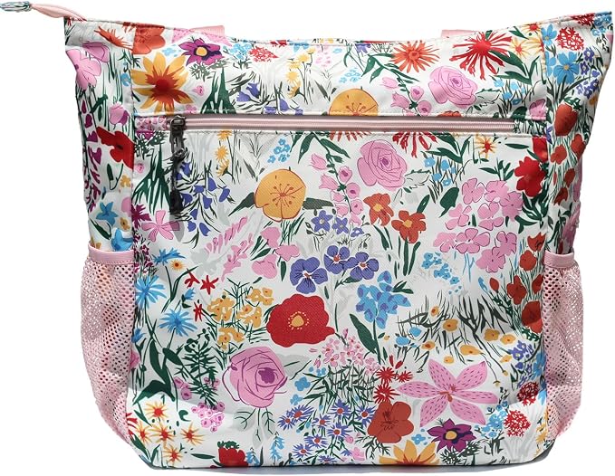 ESVAN Original Floral Water Resistant Large Tote Bag Shoulder Bag for Gym Beach Travel Daily Bags Upgraded - Image 3