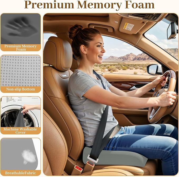 TranquilRelax XL Memory Foam Seat Cushion for Office Chair, 3.35-Inch, Light Gray - Image 3