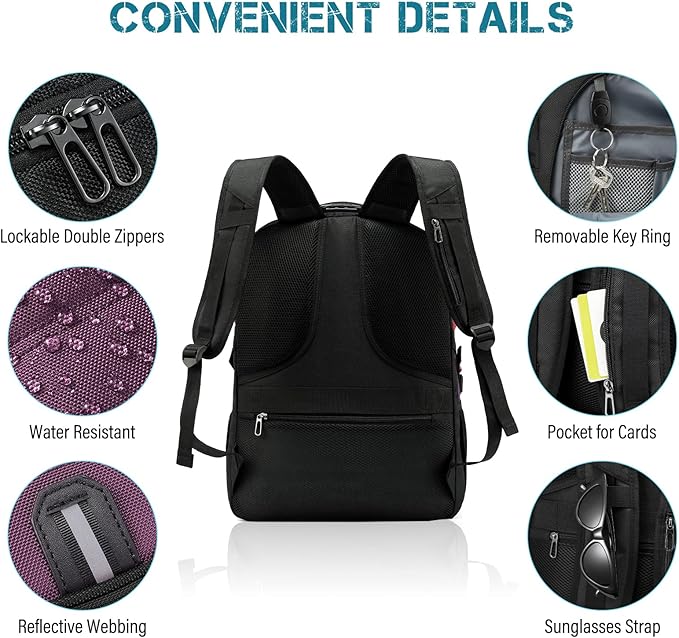 LOVEVOOK Large Laptop Backpack for Men,17.3Inch Heavy Duty Travel Backpack | TSA-Friendly with Anti-Theft,Carry On Flight Approved,College Work Bookbag,Water Resistant Business Backpack for Men Women - Image 5