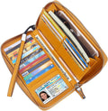 Small Compact Women Wallet RFID Blocking Genuine Leather Bifold Purse with ID Windows by Lavemi
