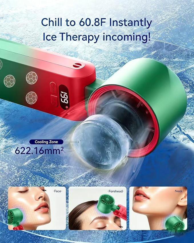 Handheld Portable Turbo Fan with Ice Cooler, Speed (1-199) 5500mAh Rechargeable Personal Fan,[20H Cooling Time] [20000 RPM] Pocket Fans for Travel/Outdoor/Office, Soccer - Image 3