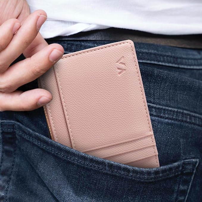 Valentoria Slim RFID Blocking Card Holder Small Pocket Wallet Keychian Zipper Coin Purse Mini Cash & Coin & Cards Case for Women Men | Slim - Image 5
