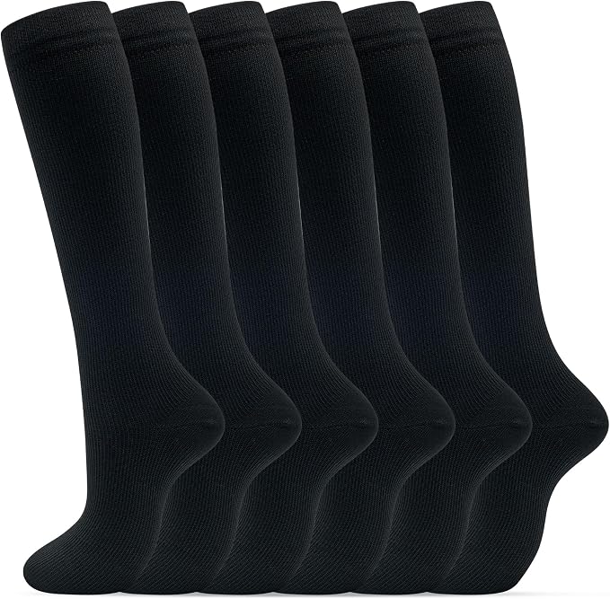 fenglaoda 6 Pairs Compression Socks for Women & Men Knee High Cute Circulation Socks for Nurse Pregnant Travel Athletic by fenglaoda
