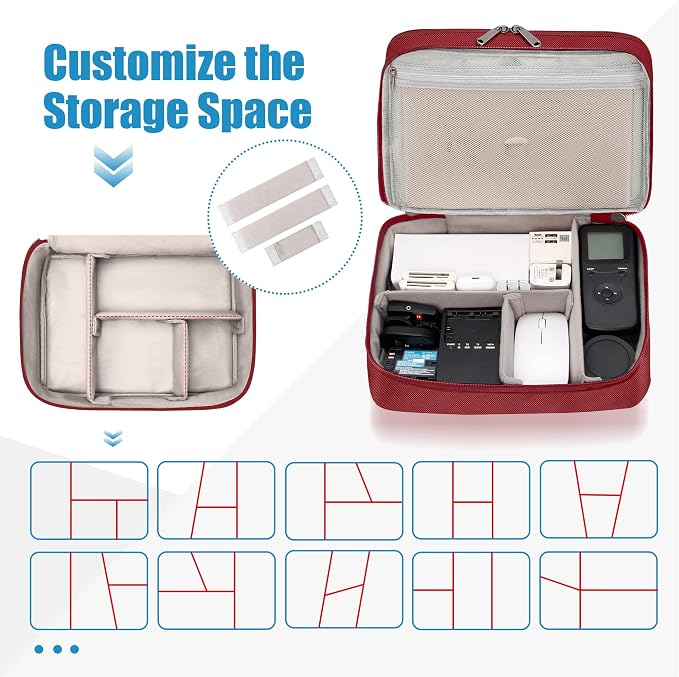 SELLYFELLY Electronics Travel Organizer, Double Layer Cable Organizer Bag Watreproof Electronics Accessories Storage Bag for Cord, Charger, Phone, Power Bank, Hard Drive - Image 5