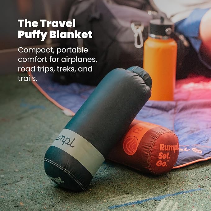 Rumpl Travel Puffy Ultra-Packable Blanket, Plum | Travel-Size Warmth and Comfort, Ultra-Packable Recycled Puffy Blanket with NanoLoft Insulation for Planes and Trains - Image 2