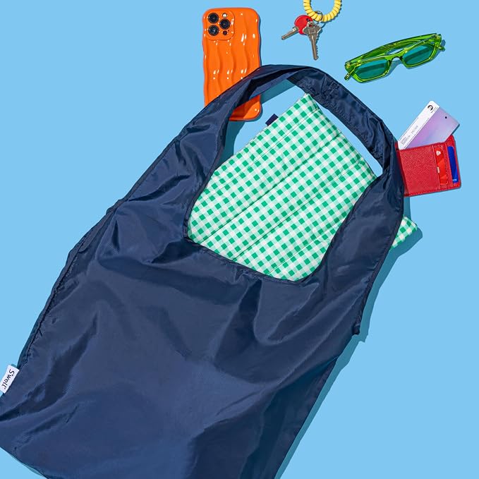 S'well Droplet Tote, Azurite, Reusable And Packable Tote Bag, Lightweight And Packs Into Silicone Capsule For Storage, Ideal For Grocery Store, Travel, Shopping, And More, One Size - Image 2