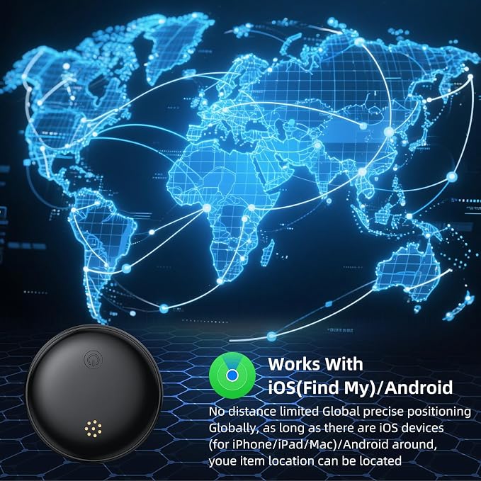 GPS Tracker for Vehicles,Tracking Devices for Cars Hidden, iOS & Android | Magnetic GPS Locator Global Coverage Real-Time Tracking(Work with iOS and Android), No SIM Card or Subscription Needed - Image 2