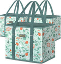 BALEINE 3PK Reusable Grocery Bags, Heavy Duty Shopping Tote Bag | 12'' Long Handles, Reinforced Bottom Keeps Upright, Fold Flat Storage, Water-Resistant Shopping Bag, Multiple Color Options by BALEINE