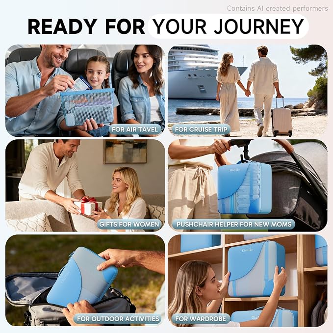 OlarHike 11 Set Packing Cubes for Travel,Gifts for Women Mom,Anti-Tearing Suitcase Organizer,with Over 1000 pcs Mesh Holes,Vacation Essentials & Accessories for Cruise Ship - Image 10