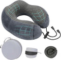 Travel Neck Pillow, 100% Memory Foam, U-Shaped with Storage Box, Dark Gray | 100% memory foam with 360-degree support & adjustable buckle. Compact storage box. Machine washable cover. Fits all necks. by Unknown